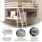 Emma and Oliver Ridley Twin Wood Loft Bed Frame with Protective Guardrails and Integrated Desk and Ladder for Use with Any 6-8" Thick Mattress